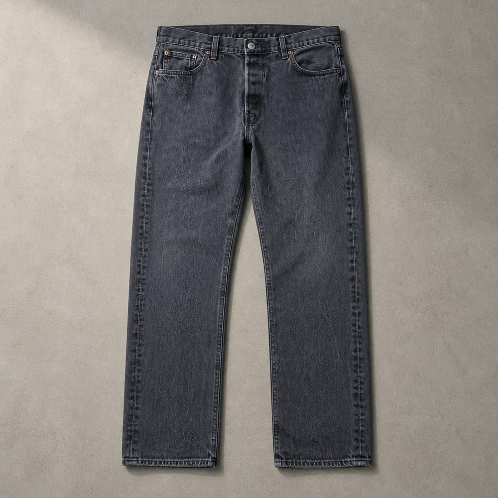 Vtg Levi's 501 Straight Leg Jeans Men's W40 L30 Denim Button Fly Black Wash